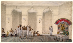 durga_puja_1809_watercolour_painting_in_patna_style