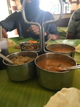 South Indian rasam, sambhar, veggies @Murugan, Vijayawada